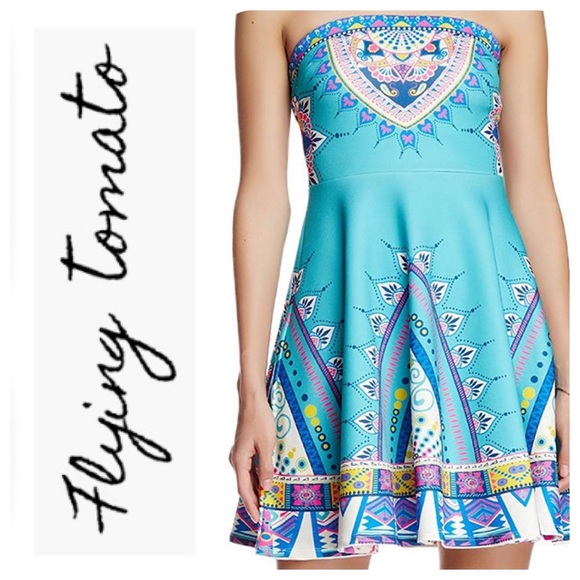 Flying Tomato Dresses & Skirts - Flying Tomato Boho  Strapless Dress, L - NWOT
